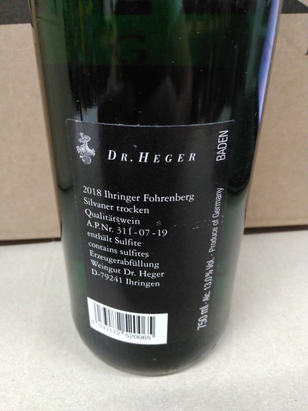 Dr.Heger Silvaner Fohrenberg 0,75L
